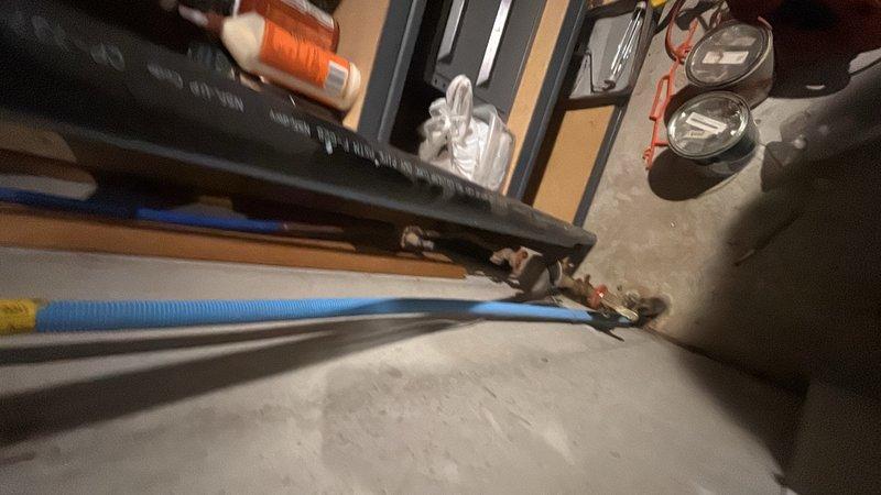 Responded to a 30-minute notice call for plumbing maintenance. Upon arrival, inspected washing machine outlet box connections with dual shut-off valves and supply lines, then examined HVAC drain line routing across mechanical room floor to ensure proper drainage and prevent system overflow issues.