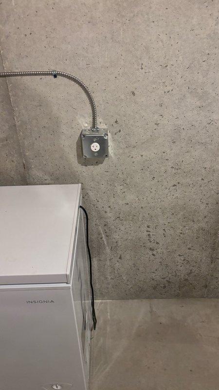 Conducted on-site assessment of unfinished basement utility area to provide water softener installation estimate. Evaluated existing plumbing infrastructure, including vertical PVC drainage lines and electrical service locations along concrete walls. Documented current conditions of installation space, noting available floor area, proximity to existing electrical junction boxes, and accessibility for equipment placement and future maintenance requirements.