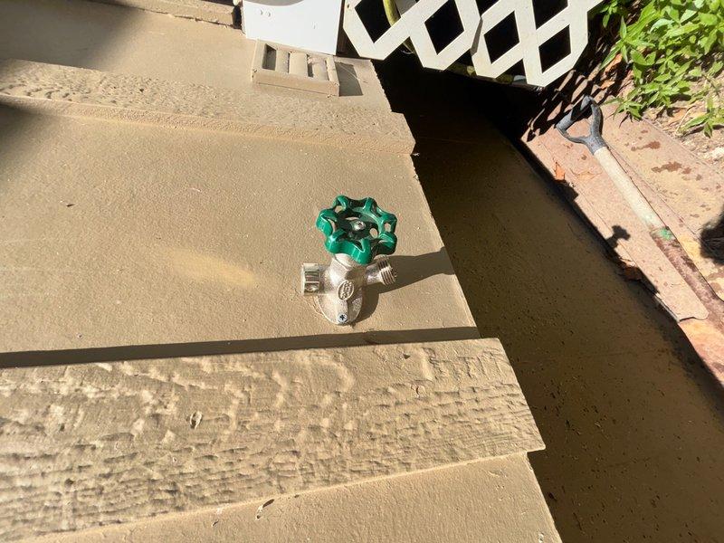 Replaced aging outdoor hose bib at rear of 30-year-old residence with upgraded frost-free spigot assembly. Accessed interior wall framing to install new copper supply line connection, ensuring proper pitch for drainage and freeze protection. Completed exterior mounting to stucco wall surface and verified full operation with no leaks detected.