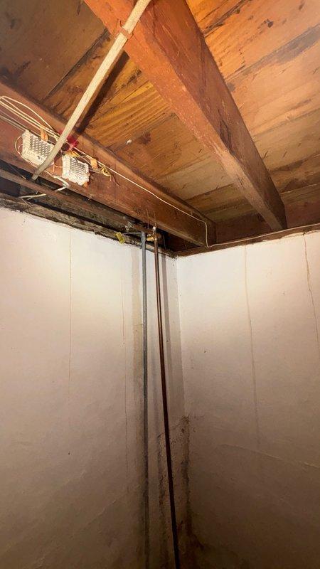 Performed tankless water heater maintenance flush in basement utility area. Completed descaling procedure to remove mineral buildup and ensure optimal system performance and efficiency. Unit serviced and returned to normal operation.