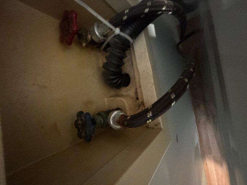 Completed preventive plumbing maintenance inspection on residential water heater system. Verified proper operation of pressure relief valve and gauge, confirming pressure readings within normal parameters. Inspected hot and cold water shut-off valves and flexible supply lines for leaks, corrosion, and proper connection integrity. All components found to be functioning correctly with no immediate repairs required.