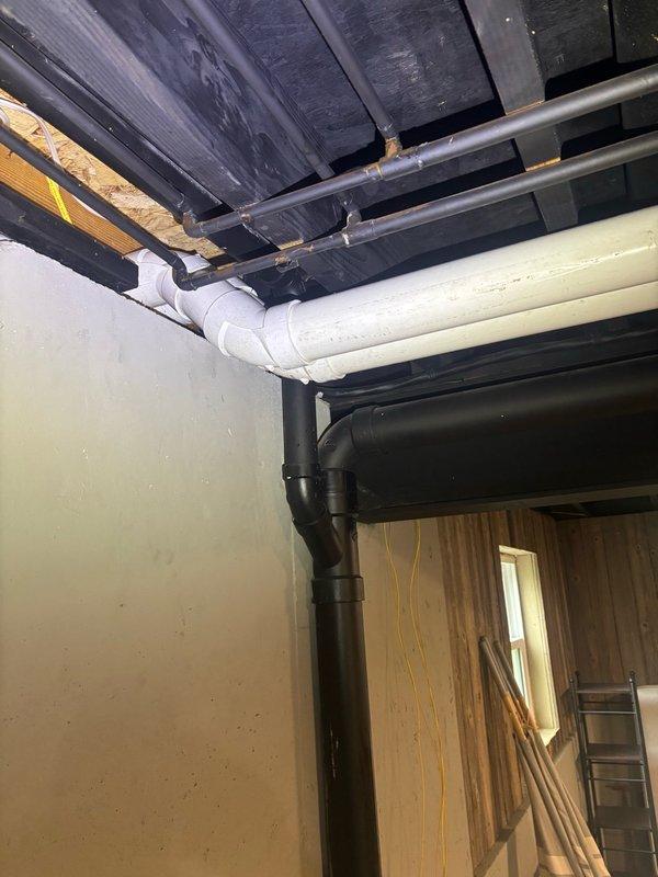 Completed complimentary plumbing inspection of residential property, examining exposed plumbing infrastructure in basement and ceiling cavity areas. Inspected PVC drain lines, vent piping, and copper supply lines for proper installation, support, and condition. Provided detailed estimate for installation of new exterior hose spigot at rear of residence, including routing copper supply line from existing plumbing system, installing shut-off valve, penetrating exterior wall, and mounting freeze-proof sillcock with proper pitch for drainage.