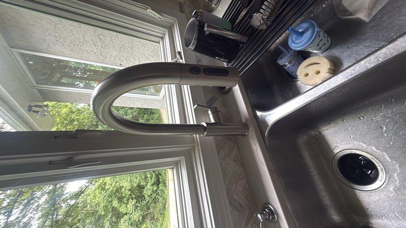 Installed new kitchen faucet on main floor, including complete drain assembly with PVC piping and brass fittings, connected braided stainless steel supply lines, and dishwasher drain hose. Additionally repaired two toilets in the 35-year-old residence. All plumbing connections tested and verified leak-free upon completion.