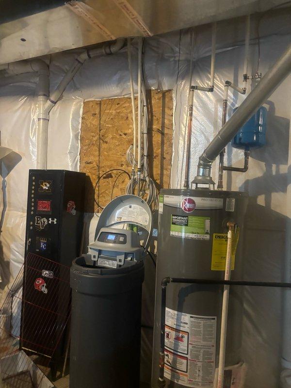 Responded to service call for multiple plumbing fixtures experiencing leaks and low water pressure issues. Inspected two exterior hose bibs that were actively leaking during operation, master bathroom shower system with intermittent reduced flow, and downstairs half bath faucet with consistently low pressure. Evaluated potential calcium buildup and mineral deposit accumulation affecting fixture performance. Assessed shower head, mixing valve, and supply lines in master bath to determine cause of pressure fluctuations. Documented conditions of all affected fixtures and mechanical equipment area. Provided recommendations for fixture replacement or cleaning as needed to restore proper water flow and eliminate exterior leaks.