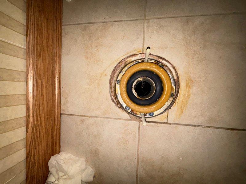 Completed installation of three customer-supplied toilets in residential bathroom. Each unit was properly set using new wax ring seals to ensure watertight connections between the toilet base and existing floor flanges. All fixtures were secured to the floor, water supply lines connected, and units tested for proper flush operation and leak-free performance.