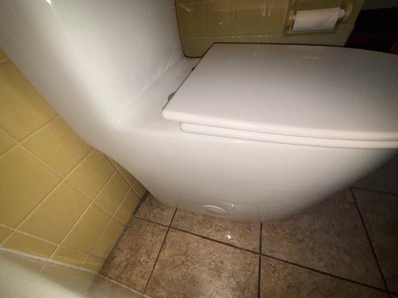 Completed installation of customer-supplied toilet in residential bathroom. Removed existing fixture, prepared flange and wax ring seal, positioned and secured new white porcelain toilet to floor with closet bolts, connected water supply line, and tested for proper operation and leaks. Verified stable mounting and proper flush function upon completion.