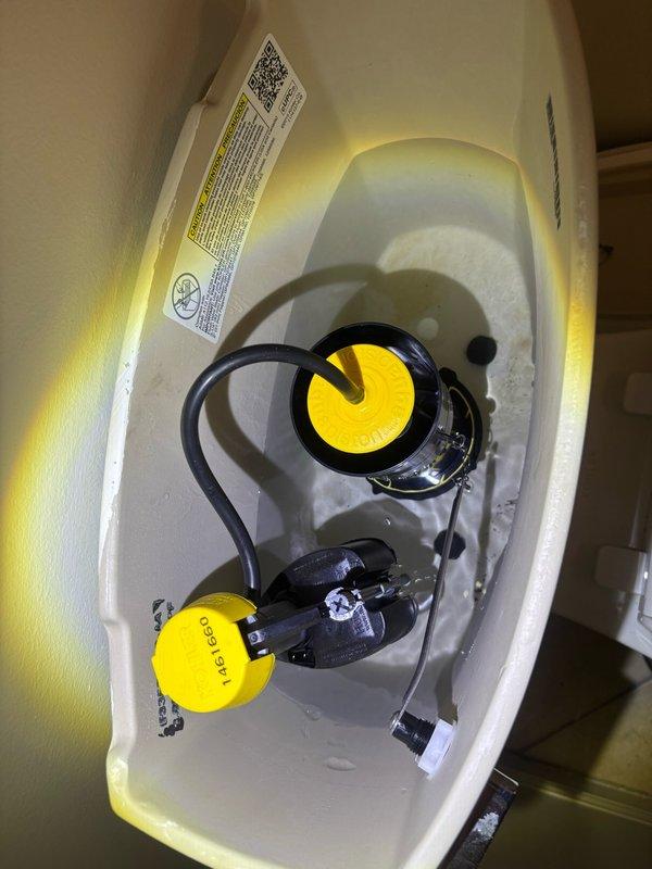 Responded to service call for non-functioning toilet in powder room. Upon inspection, identified faulty flapper valve assembly causing inadequate seal and preventing proper flush cycle. Removed tank lid and diagnosed worn TAG 660 flapper component that had deteriorated prematurely despite toilet being only one year old. Replaced defective flapper valve with new assembly, adjusted chain length for proper operation, and tested flush mechanism multiple times to ensure complete tank drainage and refill. Verified fill valve operation and water level settings were within manufacturer specifications. Toilet restored to full working order with proper flushing performance.