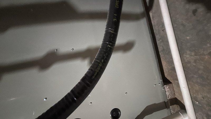 Responded to gas leak call where gas service was already shut off. Located leak at CSST (corrugated stainless steel tubing) connections on water heater. Performed pressure test to verify leak location and assess system integrity. Documented findings with photos showing the compromised CSST fittings and surrounding piping configuration. Additional repairs required to restore safe gas service to the water heater.