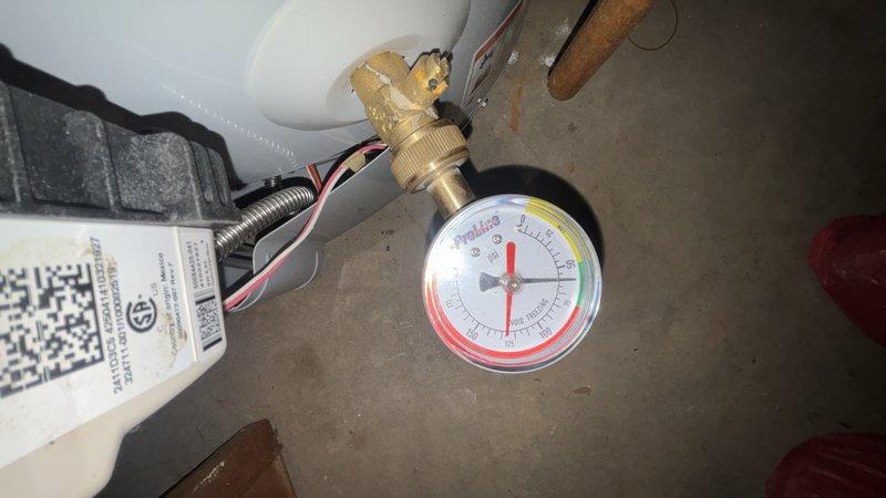 Completed plumbing maintenance inspection of residential property with focus on outdoor faucet as requested. Inspected basement utility area plumbing connections, including copper piping with brass fittings and valves. Verified water heater system pressure gauge readings within normal operating parameters. All visible plumbing connections, fixtures, and pressure monitoring equipment found to be functioning properly with no leaks or immediate concerns identified.
