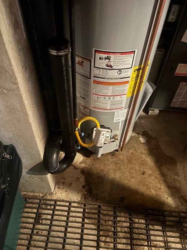 Completed installation of a 50-gallon gas water heater in the mechanical room with all required connections and safety components. Installed thermal expansion tank to protect the system from pressure buildup caused by thermal expansion within the closed plumbing system. Configured all copper supply lines, gas connections, and venting per manufacturer specifications and local code requirements. Verified proper operation of temperature and pressure relief valve, confirmed adequate combustion air supply, and tested all connections for leaks. System commissioned and left in full operational status.