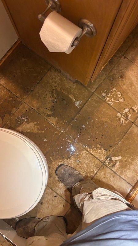 Performed camera inspection of basement drain system to diagnose clogging issue causing sewage backup and fecal matter contamination on basement floor. Documented extensive water damage, deteriorated concrete surfaces, and compromised drainage conditions throughout affected areas using photographic evidence for further remediation planning.