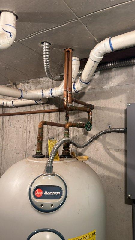 Completed initial plumbing consultation visit to assess multiple systems and discuss upcoming projects. Performed complimentary water softener testing on two separate units located at the main residence and secondary barn structure to evaluate current performance and water quality. Inspected existing garbage disposal unit and confirmed replacement readiness with customer-supplied new disposal for future installation. Evaluated residential plumbing infrastructure including water heater installation, copper supply lines, PVC drainage systems, and associated mechanical components. Discussed additional non-urgent plumbing projects with property owner to establish future service priorities and maintenance scheduling.