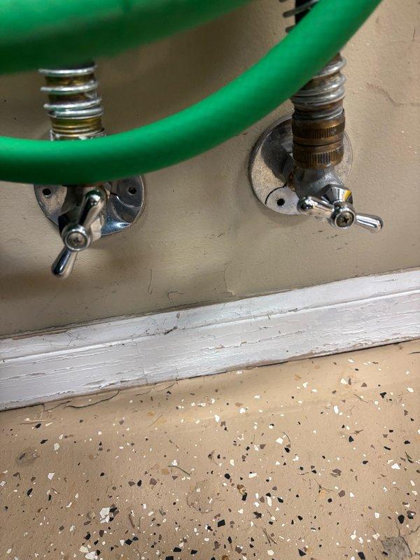 Completed preventive maintenance agreement renewal inspection on electric water heater system. Performed comprehensive evaluation of water supply valve assemblies, washing machine connections, and associated plumbing fixtures. Inspected chrome-plated shut-off valves with flexible supply lines, confirmed proper operation and absence of leaks. Documented existing conditions of utility area plumbing components and verified all connections were secure and functioning within normal parameters.