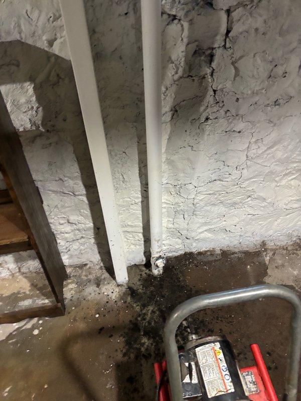 Responded to kitchen sink drain backup that persisted despite homeowner's attempts to clear with a 35-foot snake. Upon arrival, found active drainage issues with water backing up and draining slowly. Deployed professional drain cleaning equipment to thoroughly clear the blockage in the kitchen sink line. Cleared obstruction from the drainage system, restoring proper water flow. Verified drain functionality and confirmed water was flowing freely without backup. Documented basement plumbing infrastructure and floor drain conditions with photographic evidence showing the work area and drainage system components.