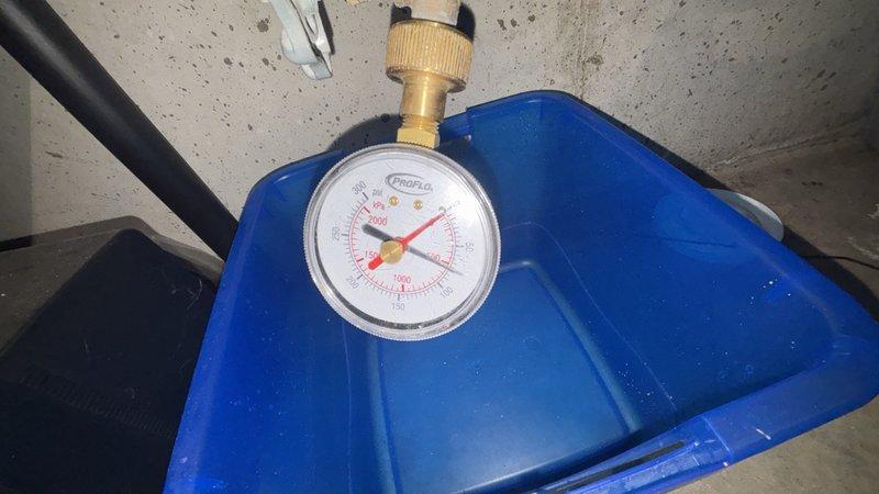 Responded to low water pressure complaint and installed a new 3/4" pressure reducing valve (PRV) to regulate incoming water supply. The PRV was professionally mounted with proper copper connections and fittings, with pressure gauge installed for monitoring and adjustment. System was tested and verified to maintain appropriate water pressure throughout the property.