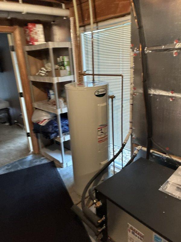 Completed comprehensive plumbing maintenance inspection including tankless water heater flush and system pressure verification. Documented water system pressure gauge readings showing normal operating parameters and confirmed proper function of residential water heater and associated plumbing components in basement utility area.