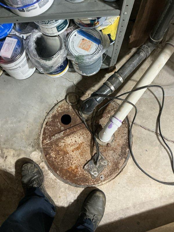 Responded to service call for malfunctioning sump pump system in basement. Upon inspection, diagnosed faulty turnoff switch on 12-year-old 1/2 HP sump pump unit with easy access. Replaced defective switch to restore proper operation and tested system to ensure reliable automatic activation. Unit is functioning correctly with proper cycling capabilities restored.