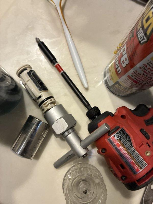 Responded to no water service call and addressed shower valve issue where handle was turning with extreme difficulty. Disassembled shower trim, replaced worn cartridge and internal valve components, applied appropriate plumbing lubricant, and reassembled unit to restore proper operation and water flow.