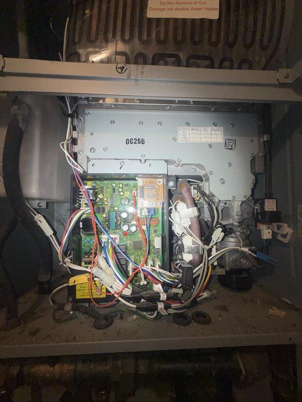 Performed preventive plumbing maintenance including complete system inspection of fixtures and components. Conducted tankless water heater flush as part of membership service to remove mineral buildup and maintain optimal performance. Inspected bathroom plumbing fixtures including chrome shower control valve, bathtub spout with diverter mechanism, and associated trim components, confirming proper operation. Verified internal tankless water heater components including circuit board, wiring harnesses, and heating elements were functioning correctly. All fixtures and equipment found in good working condition with no leaks or operational issues identified.
