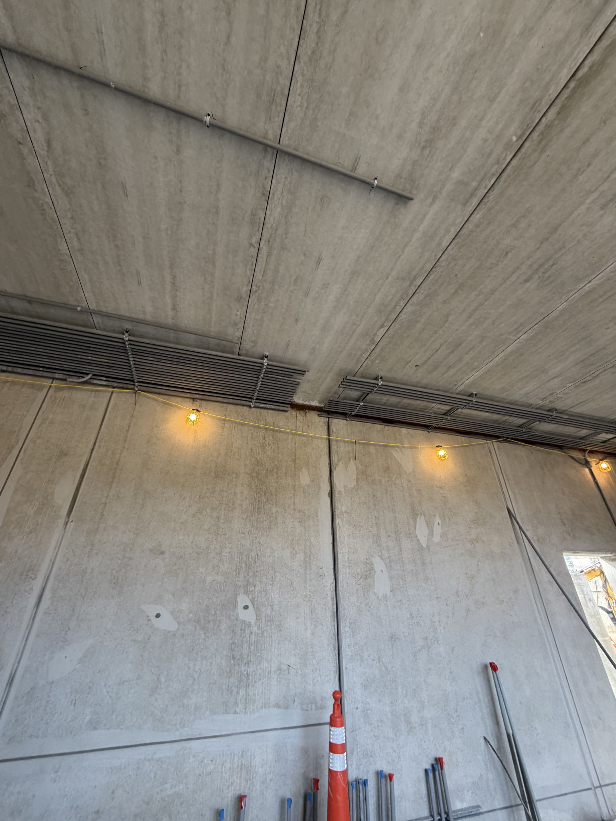 Above ceiling rough in on the first floor at Massanutten Waterpark Expansion