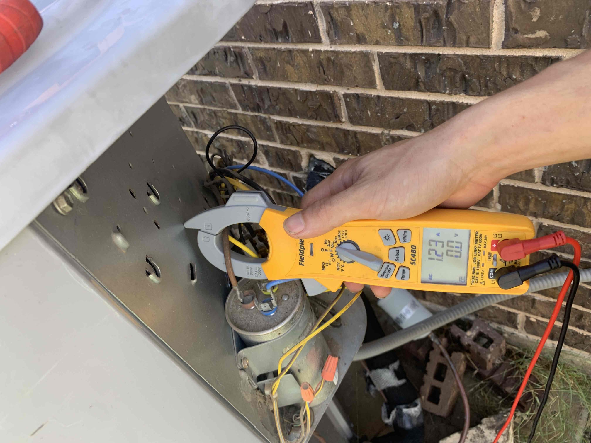 1. Visually inspected condenser coil for debris/ dirty.
2. Inspected condenser fan motor.
3. Inspected condenser fan blades.
4. Inspected/ cleaned wiring connections.
5. Tested compressor/ condenser fan motor capacitor.
6. Checked compressor amp draw.
7. Checked condenser fan motor amp draw.
8. Inspected / replaced return filter.
9. Inspected return plenum for debris/ dirty.
10. Inspected evaporator coil.
11. Inspected blower motor/ blower wheel.
12. Checked blower amp draw.
13. Measured temperature differential from supply to return. 20 degrees measured.
14. Inspected drain lines and treated to prevent blockages 
15. Rinsed condenser unit to promote heat exchange
16. Replaced and dated filters

Capacitor testing 64.96/70. Advised homeowner capacitor is testing outside  manufacturer specs and recommended replacement avoid system failure. Homeowner elected to let it be for now and keep an eye on it.