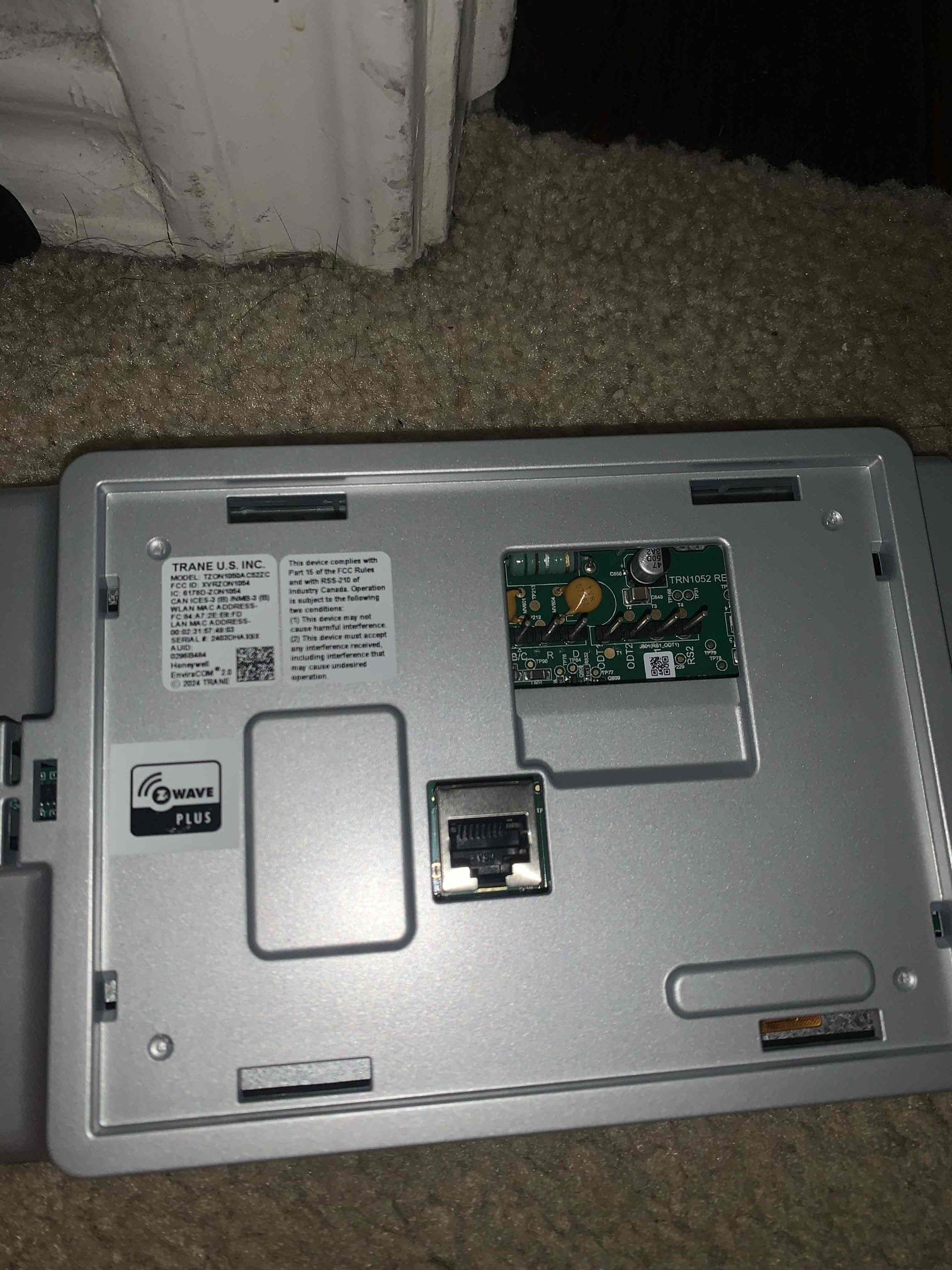 Replaced thermostat under warranty. Programmed thermostat to system specifications and setup zoning. Tested zones to ensure they were set up properly. Unit came on and transitioned into second stage and began cooling the home. Unit in good working order upon departure.