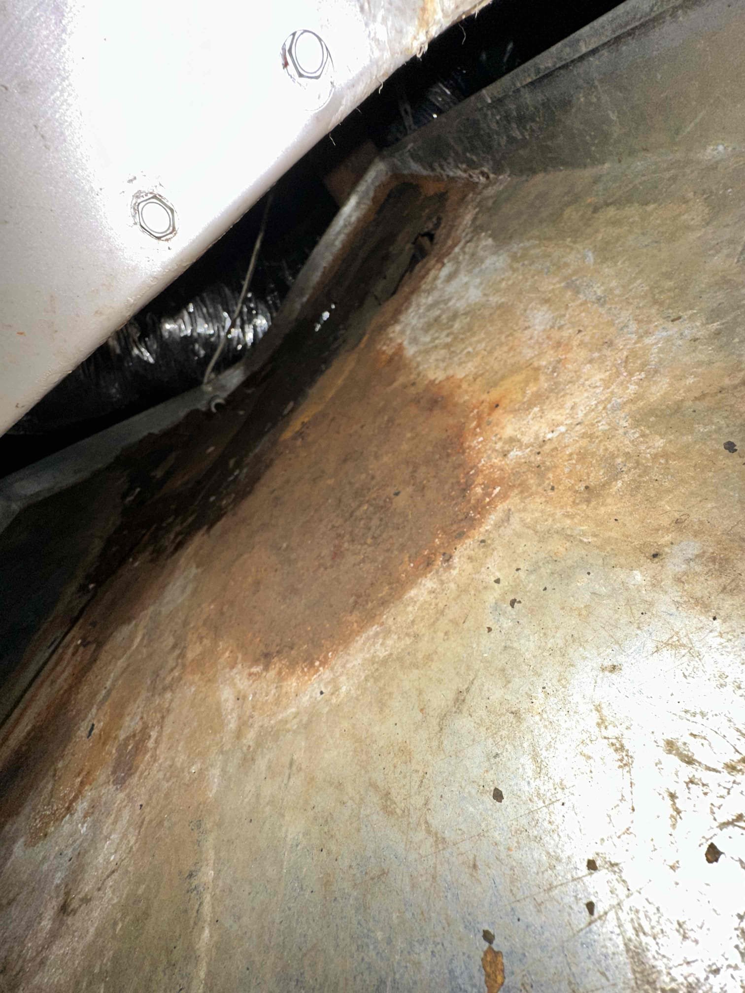 Emergency pan is completely rusted through. The primary drain line is pipped into the emergency pan. Customer approved the replacment of a 36x36 emergency pan.