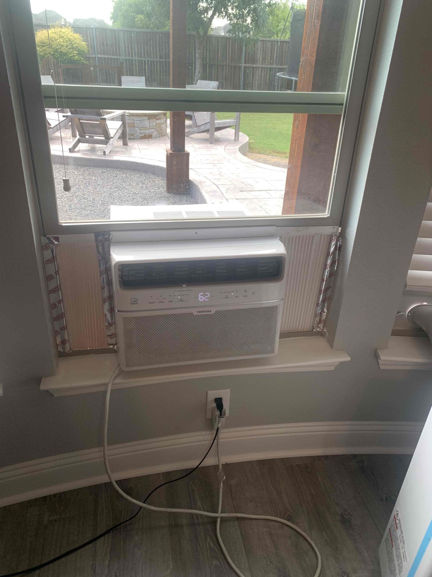Installed window unit in master bed room.