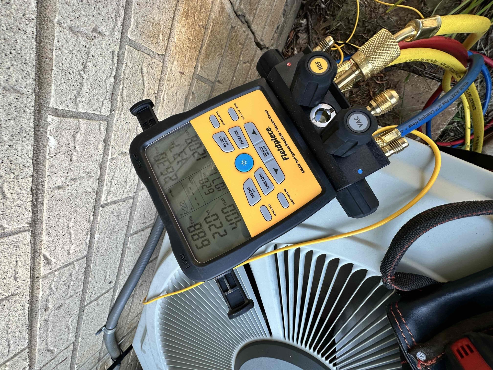 Upon arrival, I found that the unit was leaking water. After running diagnostics on the equipment, I found that it was due to the drain being clogged paired with the hot water heater being tied to the drain. This tie in did not have a p trap resulting in it pulling air. This would cause it to be hard for the unit to drain properly. I removed the piping of the hot water heater and cleared the drain. I tested it with a half gallon of water and allowed it time to cycle to ensure proper drainage. The evaporator coil has a bunch of build up and the unit lacks a water safety switch. Customer declined further repairs at this time. 