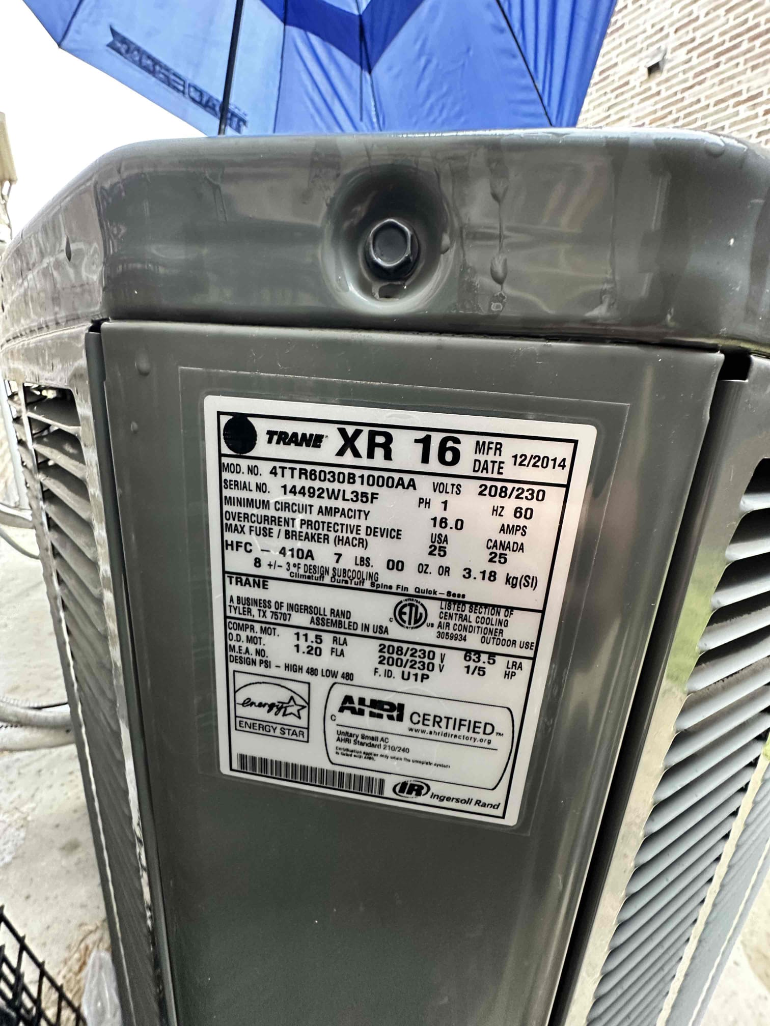 Upon arrival, I found the outdoor unit not coming on. I opened the panel and discovered the contactor not pulling in. I confirmed that I had 24v coming outside, but it wasn’t passing through the high pressure switch. Also, I noticed that the capacitor was bloated. I spoke with the homeowner about the options to address the issue: 1. Replace the hugh pressure switch. 2. Bypass the high pressure switch (runs the risk of damaging the system is high pressure becomes an issue) 3. Replace the capacitor 4. Do nothing. The customer opted to install a new 40/7.5 capacitor and bypass the pressure switch. After getting the system operational, I tested the system to check for further potential issues. I noticed that the outdoor unit is in need a chemical cleaning, but the customer declined further repairs. 