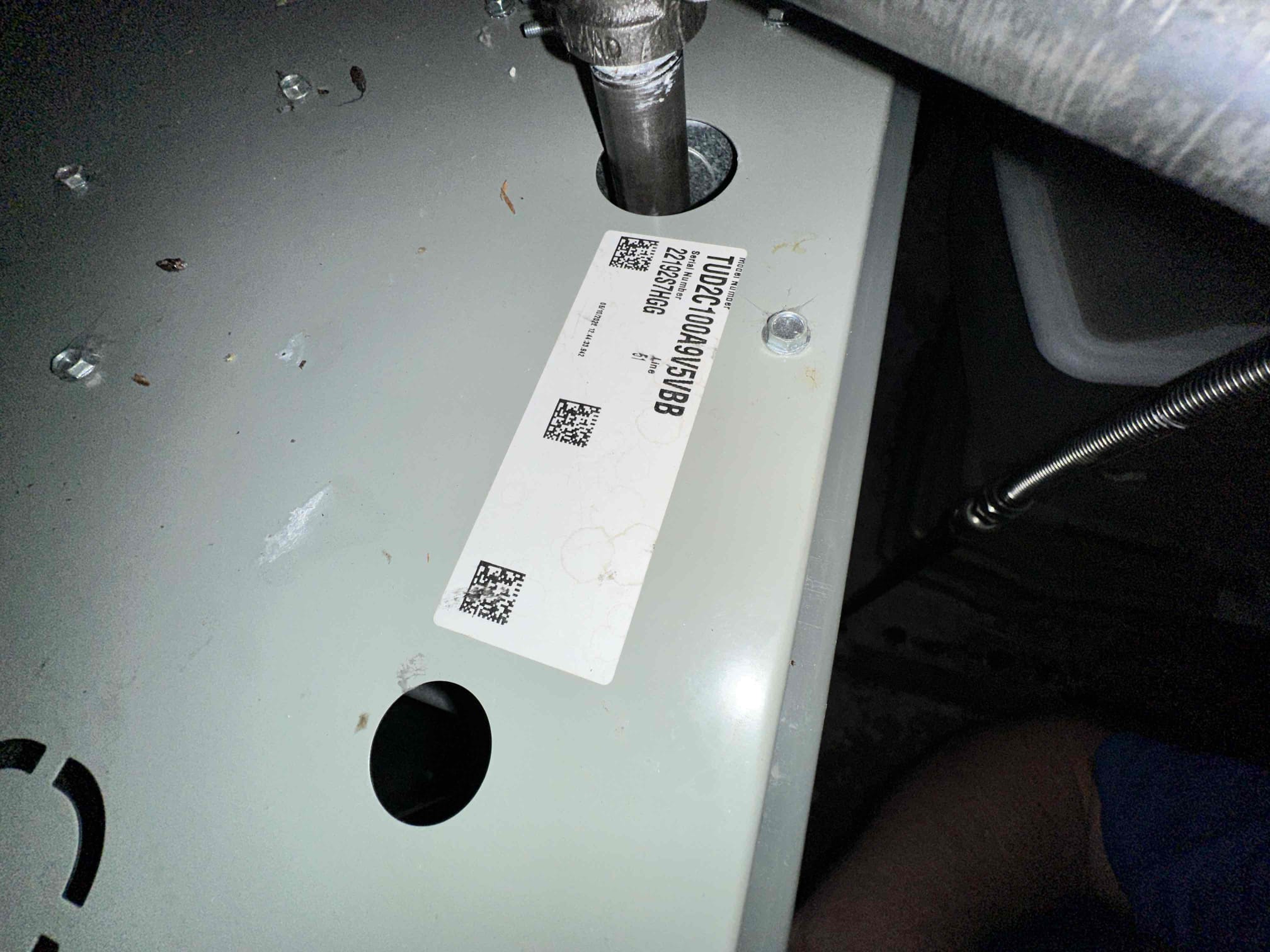 I performed a single system cooling maintenance on a 2022 zoned gas system. I checked amps, capacitor, filter, drains, electrical, cleanliness, and safeties. The system is currently pulling higher than recommended amps during start up. This leads to part damage on the outdoor unit. To lower this amp draw, it is advised to install a hard start kit. The customer and I discussed adding a return to the garage. I took some photos of the spot the customer would like it to be installed. The return needs to be installed more towards the furnace when connecting it to the plenum. This way the return is not across from the bypass duct on the plenum.