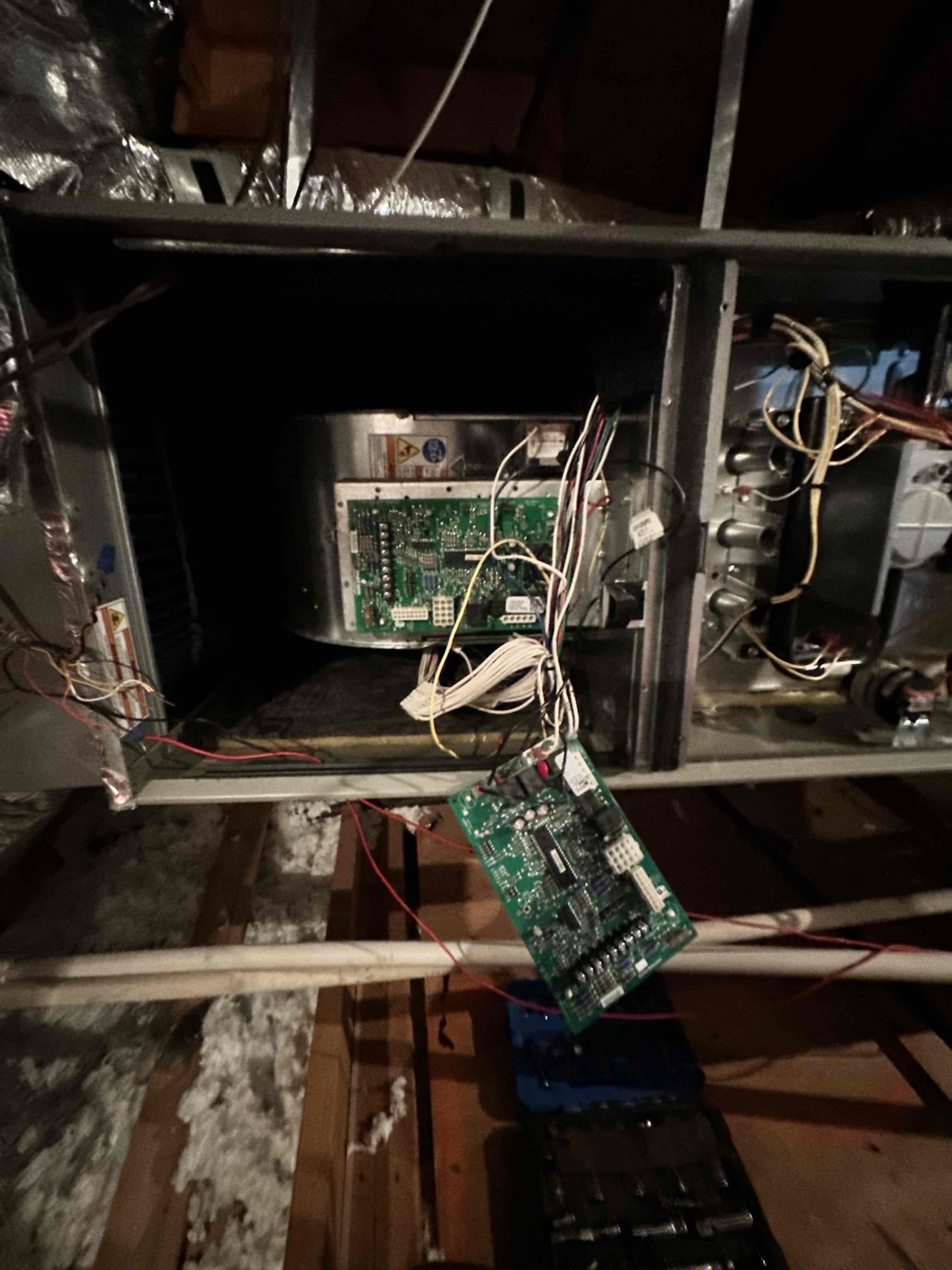 I installed a variable speed blower motor and new furnace control board. Once the motor was installed, I determined that the new motor was bad out of the box. Jose brought me a new motor and I replaced it again. The system in now up and running in 2 stage. I checked refrigerant pressures. 
I instructed the customer to give it the weekend to run. This way we can review runtime over the course of 2 days. System cooling upon departure and dropped the thermostat 2 degrees in 2nd stage. 