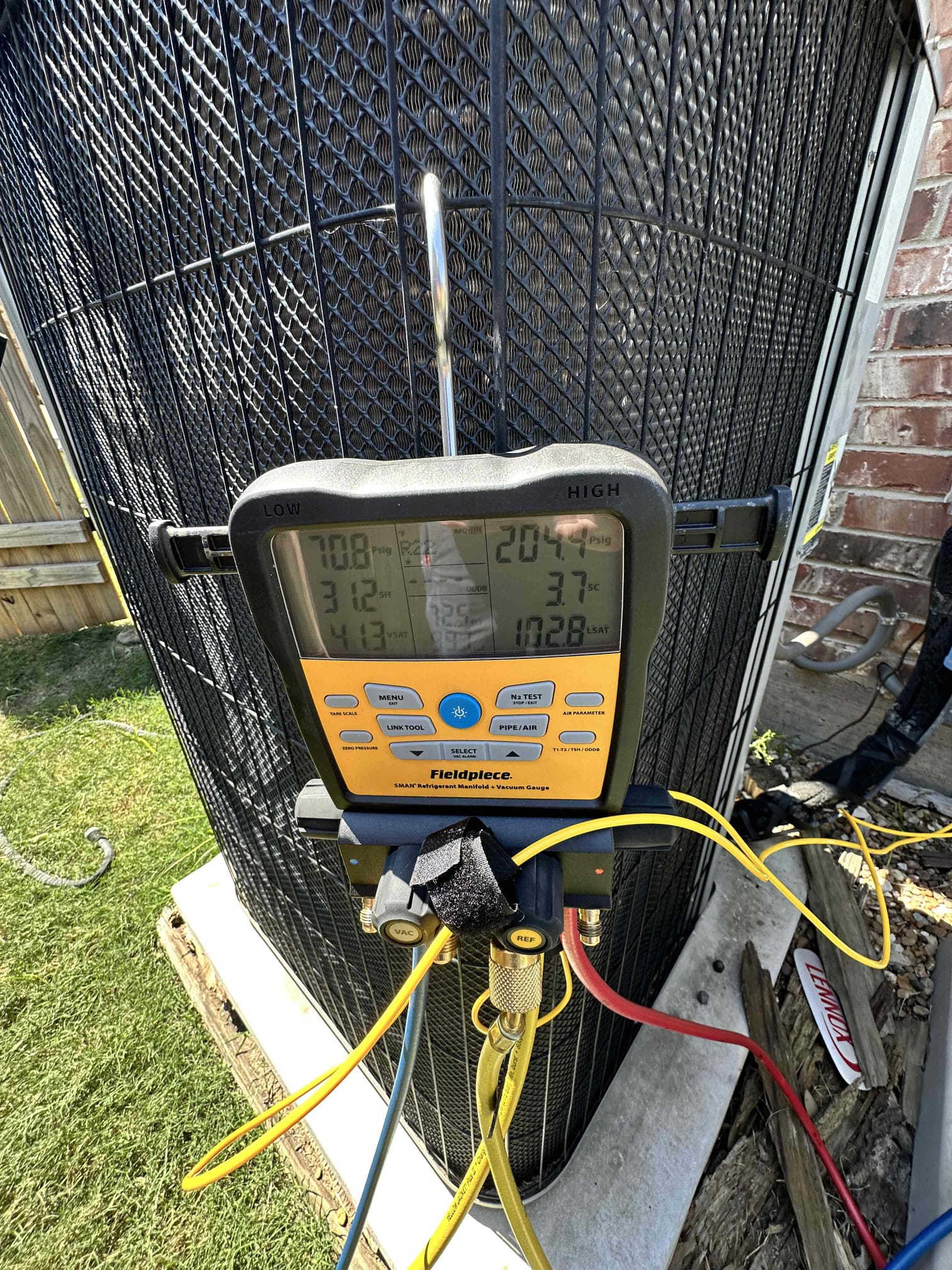 Both systems: 2007 gas systems

Upon arrival, I found the outdoor fan motor not operating. I checked to see if it was locked up. I proceeded to test the capacitor. The capacitor was reading 0.8/5. I replaced the capacitor and began testing the system. The system is back to cooling. After testing the system, I found that the blower motor is leaking oil and likely will need replacement soon. The blower capacitor is reading 3.9/5. I presented these concerns to the customer and made him aware. The customer did not want pricing on other areas of concern at this time. 