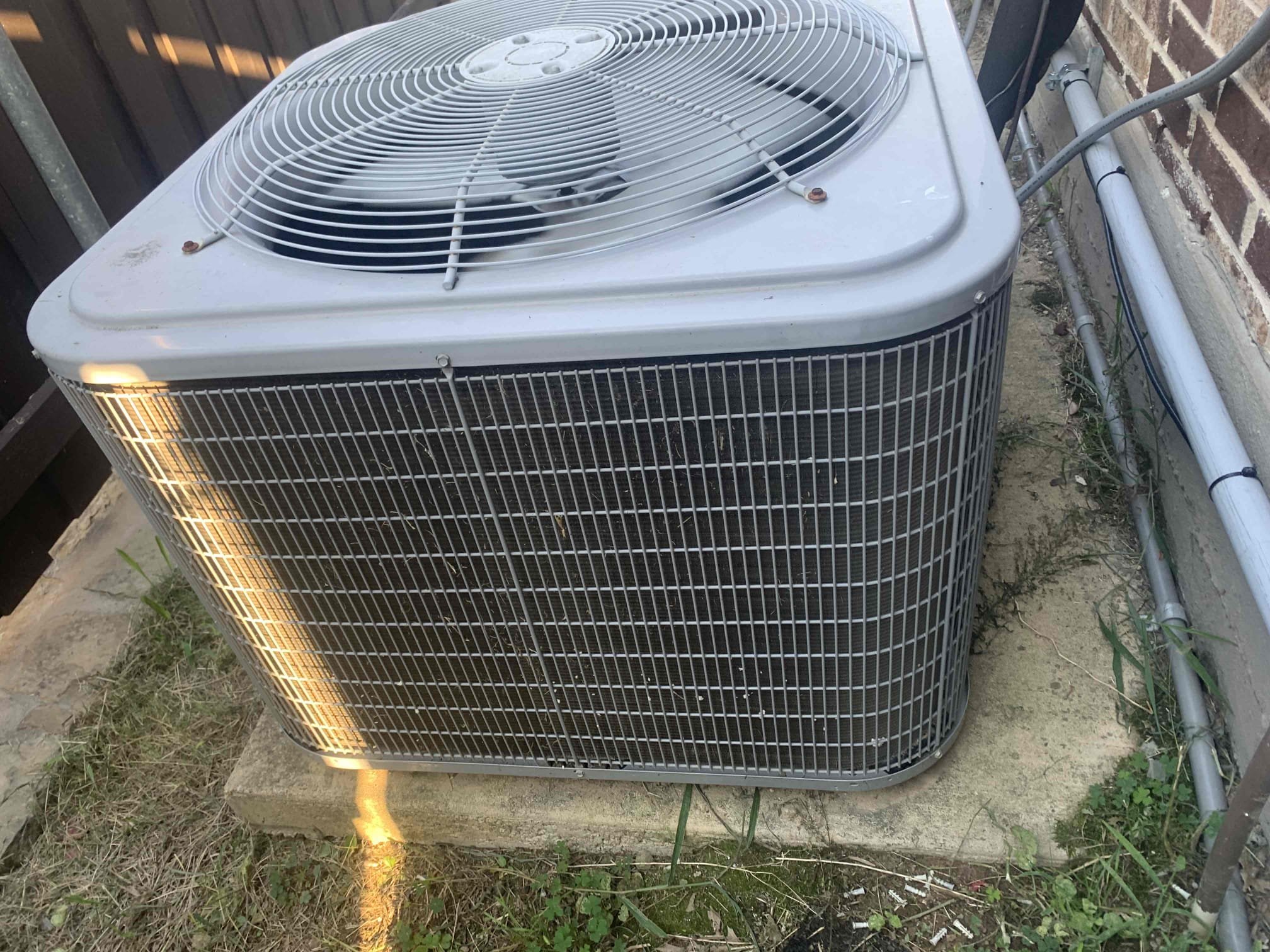 Arrived on site, found upstairs unit blowing warm air. Proceeded to the outdoor unit and found condenser running. However condenser was only expelling cool air. Tested capacitor, on 3Ton 2014 condenser and found it to be a bit low but within range. Measured refrigerant pressures and found them to be very low. Discussed with homeowner possible options for moving forward, including leak seal. Homeowner asked for a call in the morning to work out a time for the comfort advisor to visit. Unit unplugged at breaker upon departure. Arrived on site, found upstairs unit blowing warm air. Proceeded to the outdoor unit and found condenser running. However condenser was only expelling cool air. Tested capacitor, on 3Ton 2014 condenser and found it to be a bit low but within range. Measured refrigerant pressures and found them to be very low. Discussed with homeowner possible options for moving forward, including leak seal. Homeowner asked for a call in the morning to work out a time for the comfort advisor to visit. Unit unplugged at breaker upon departure.
