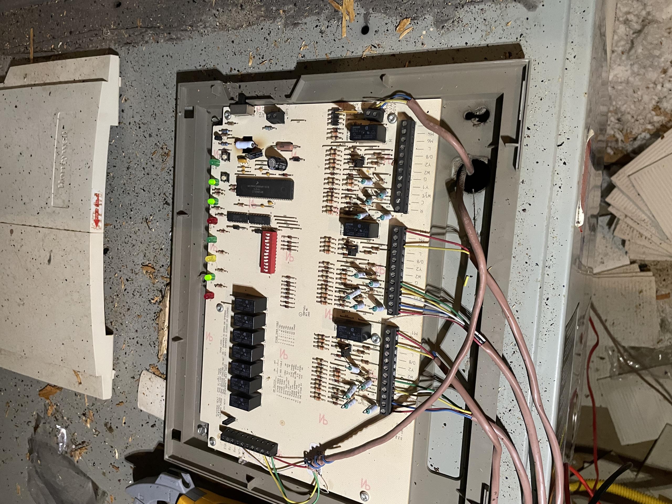  M   I arrived at our clients home for the upstairs zone not properly cooling down. Jon had left the upstairs space intentionally warmer to try and replicate the issue he was describing and seeing. It is an intermittent issue that is occurring when the upstairs zone is calling only. The zone damper motor is sticking and not opening. This causes the relief duct/vent over the awning to receive 100% of the air since both zones motors are remaining closed.
I tested and inspected the zones and ensured that the board was sending the proper signal/ power to control the motors. I did find the resistor for the hot surface ignitor to be visibly charred, evidence of heavy usage and age. I created an estimate to replace both damper motors only and another estimate to proactively replace the board along with the motors.
We are tentative to return Wednesday depending on the repair option they elect to move forward with.