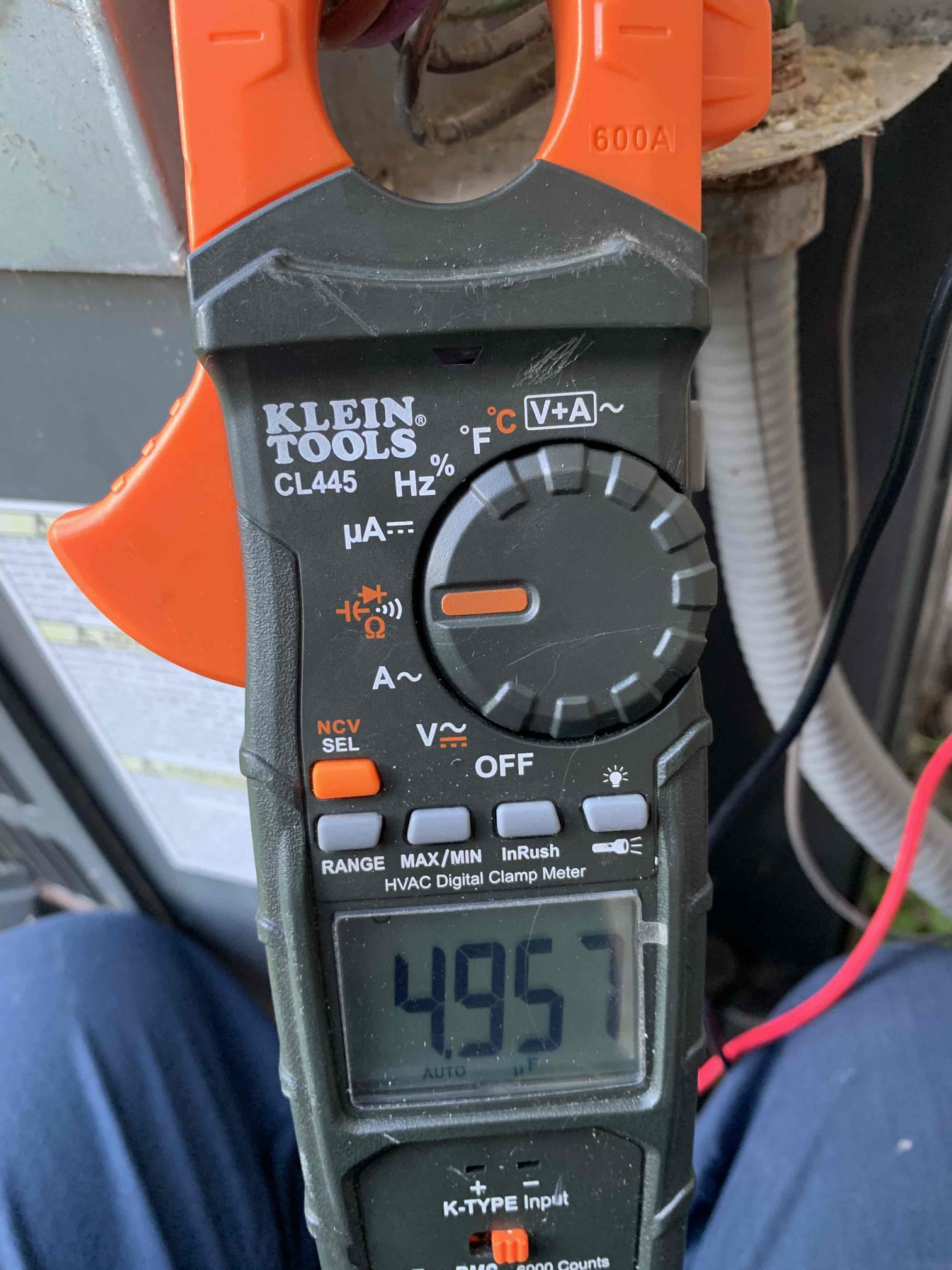 Preformed cooling maintenance on single system. I tested all electrical components on the inside unit. All tested within manufacturer specifications. I treated drain line with tots c. Filter did not need to be changed at this time. Temperature being supplied to the home is at 51 degrees and air being returned to the unit was at 71 degrees. I did notice the blower wheel to have dust/debris build up. I proceeded to the outside unit where I tested all electrical components on the outside unit along wi5 run and start amps of the compressor and fan motors. All tested within manufacturer specifications. Although I did find that the capacitor was testing closer to the lower end of the manufacturer range it is rated for 45/5 and was reading 43.7/45 and 4.9/5. The Contactor was testing on the higher side of its range at 19.2 ohms. Also the compressor is starting on the higher side of its range as well at 50/77. I left estimates for a compressor saver bundle along with a blower wheel cleaning. U Preformed cooling maintenance on single system. I tested all electrical components on the inside unit. All tested within manufacturer specifications. I treated drain line with tots c. Filter did not need to be changed at this time. Temperature being supplied to the home is at 51 degrees and air being returned to the unit was at 71 degrees. I did notice the blower wheel to have dust/debris build up. I proceeded to the outside unit where I tested all electrical components on the outside unit along wi5 run and start amps of the compressor and fan motors. All tested within manufacturer specifications. Although I did find that the capacitor was testing closer to the lower end of the manufacturer range it is rated for 45/5 and was reading 43.7/45 and 4.9/5. The Contactor was testing on the higher side of its range at 19.2 ohms. Also the compressor is starting on the higher side of its range as well at 50/77. I left estimates for a compressor saver bundle along with a blower wheel cleaning. U