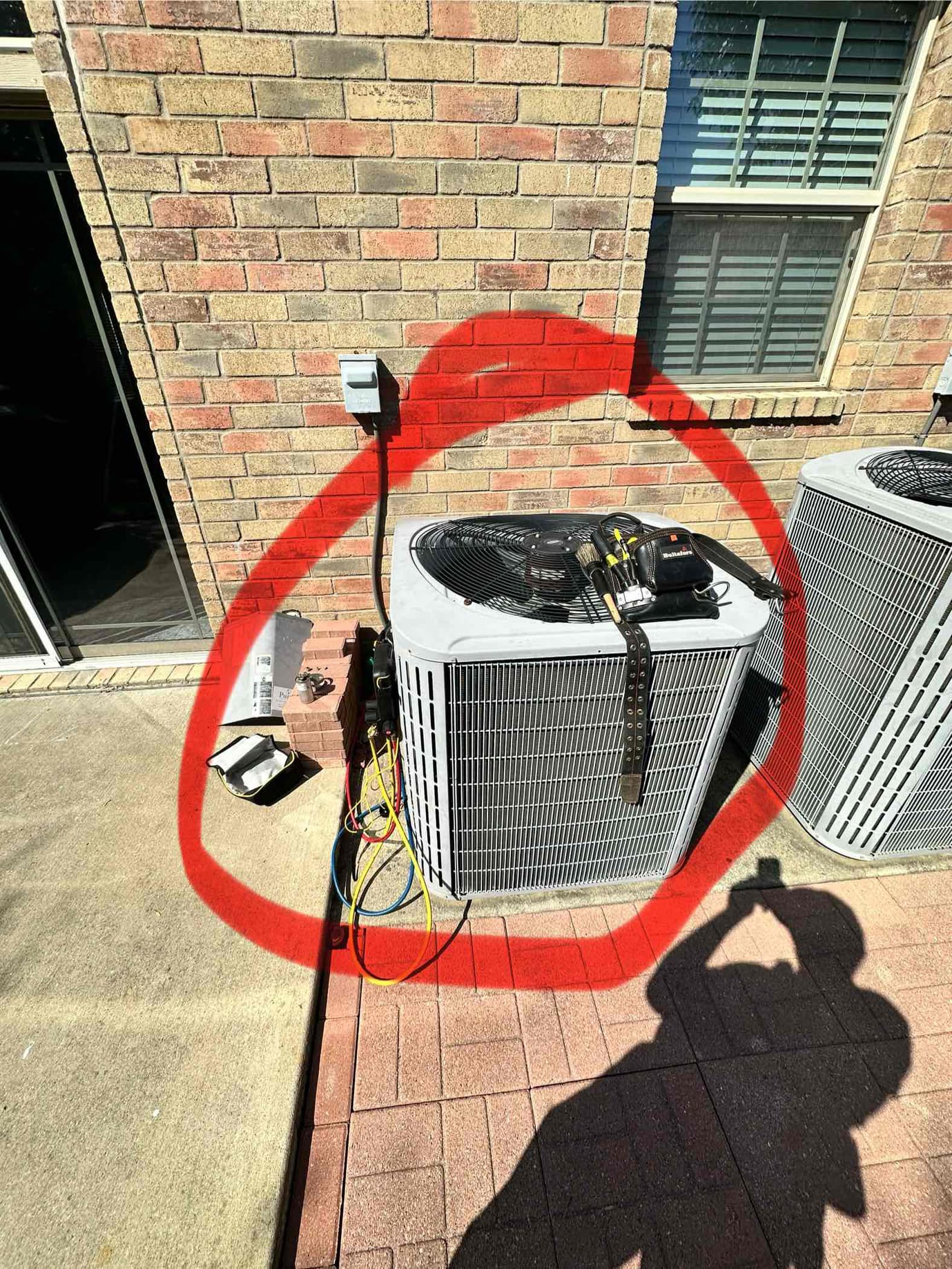 Upon arrival, I found the outdoor unit not coming on and making a humming noise. I quickly turned off the system disconnect. I found the capacitor bloated and dead on herm and fan. I installed a 45/5 capacitor for testing purposes and began checking the system out. I discovered the contactor is heavily burnt, the unit is starting with a high amp load, and the system is low on R410a. The outdoor unit is from 2006. After speaking with the customer, they elected to replace the capacitor and have a comfort advisor come out to go over system replacement options. 
 Comfort advisor scheduled for 9/30 between 10am-12pm. 