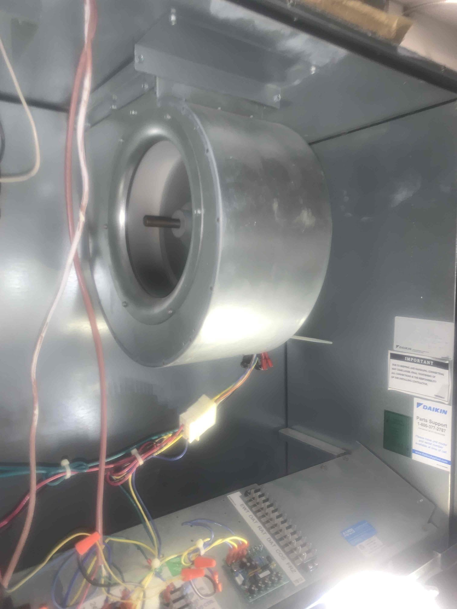 Upon arrival, we began checking the unit labeled 4North. We found that the unit was low on R410a refrigerant. We began examining the unit for leaks and discovered a leak in the suction line service valve (video confirmation in file). To properly repair, we will need to remove the refrigerant as it cannot be saved, remove the service valve with a torch, install new service valve, remove the liquid line dryer (to ensure a good repair), install new liquid line dryer, vacuum the system (to remove contamination), and recharge the unit with virgin refrigerant. 
We examined the unit labeled 5North. We found that, not long after turning it on, the system would skyrocket in liquid side pressure. This would cause a high pressure limit trip. After investigating, the cause for the abnormal pressure spike, we determined that the liquid line dryer is clogged not allowing a free flow of refrigerant. We noticed that the unit had a suction line filter dryer. This is normally seen on a system that had  Upon arrival, we began checking the unit labeled 4North. We found that the unit was low on R410a refrigerant. We began examining the unit for leaks and discovered a leak in the suction line service valve (video confirmation in file). To properly repair, we will need to remove the refrigerant as it cannot be saved, remove the service valve with a torch, install new service valve, remove the liquid line dryer (to ensure a good repair), install new liquid line dryer, vacuum the system (to remove contamination), and recharge the unit with virgin refrigerant. 
We examined the unit labeled 5North. We found that, not long after turning it on, the system would skyrocket in liquid side pressure. This would cause a high pressure limit trip. After investigating, the cause for the abnormal pressure spike, we determined that the liquid line dryer is clogged not allowing a free flow of refrigerant. We noticed that the unit had a suction line filter dryer. This is normally seen on a system that had