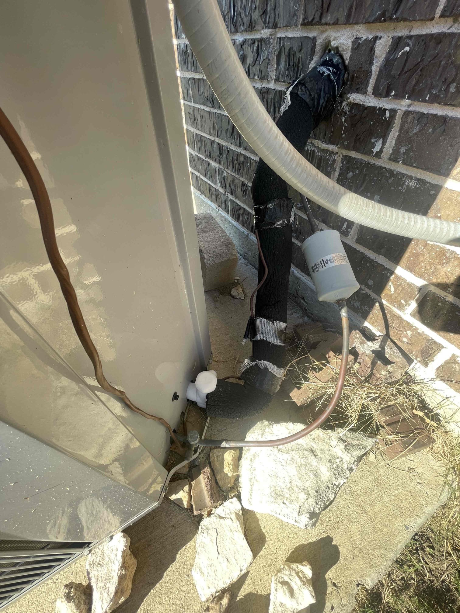 I arrived out our clients home for a single system with 2 zone unit not cooling properly.
James first showed me the locations to booth thermostats and the attic access. I then proceeded outside to the outdoor equipment. I immediately noticed the suction line to be frozen over. I shut the unit off at the outdoor disconnect and tested the capacitor and contactor. The capacitor was reading lower than previously measured during the august 4th maintenance visit.
I then went into the attic and found the evaporator coil completely frozen. I shared my finding with James and we discussed either thawing out the coil by turning on the furnace or shutting off the compressor and allowing the ice to naturally melt. We agreed that allowing the ice to melt naturally was the best option to not cause any potential damage to the evaporator coil. James elected to replace the capacitor today and we are scheduled to return tomorrow to preform a leak search on the coil. We will also provide a filter as a cou