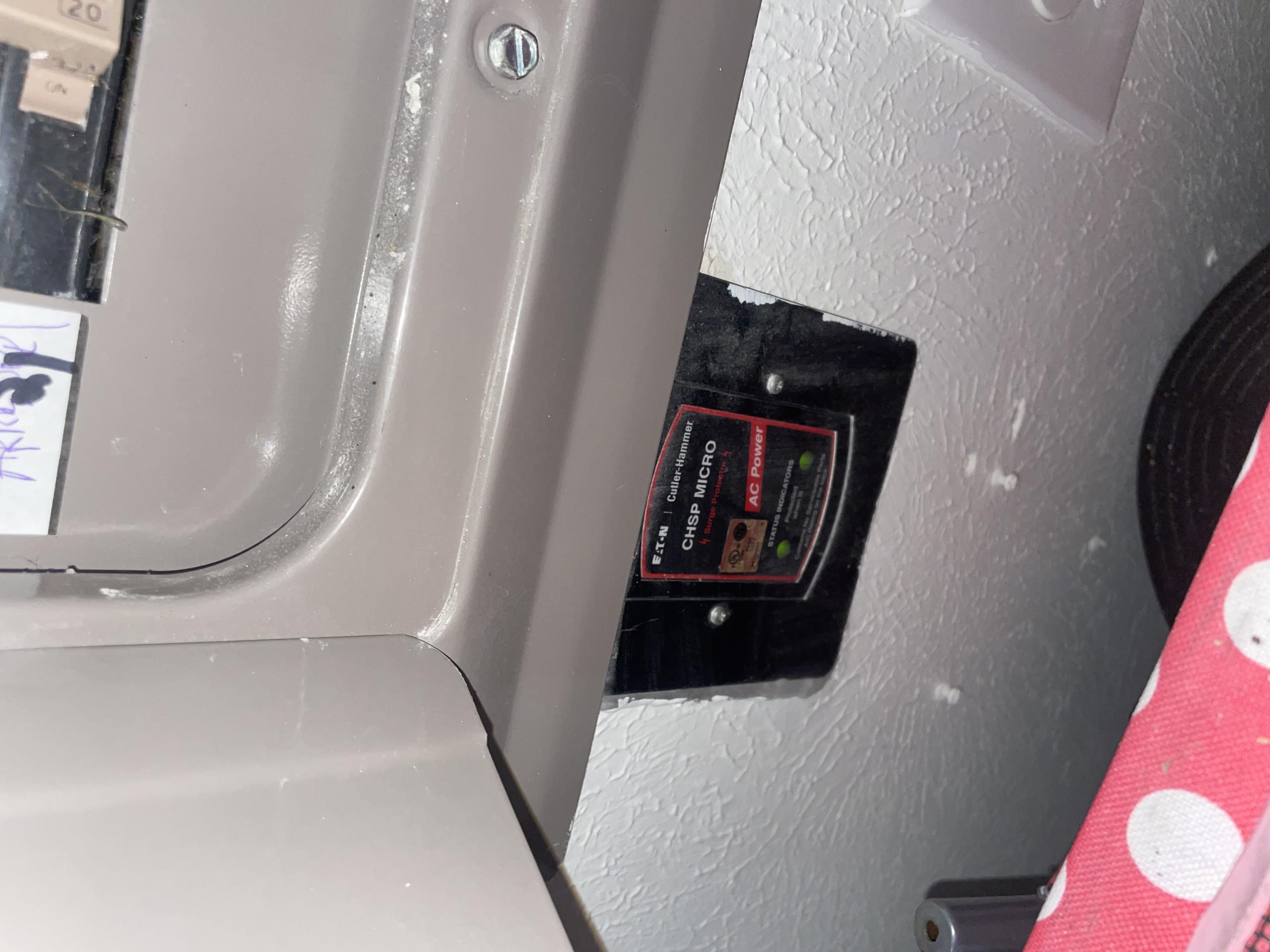 We arrived at our clients home due to concerns regarding the blower motor inside the furnace. I arrived at a client‘s home and immediately began to test and inspect the high voltage connections inside the furnace and that the emergency shut off switch in the attic. I then proceeded into the garage where the electrical panel was located. I took off the front cover for the electrical panel and found two ““ capacitors “and a full home search protector on the electrical panel. The electrical panel had dust and debris collected throughout and Jesse recommended that her electrician come out and clean and maintenance the electrical panel. She stated that the capacitors were actually lightning.absorbers and not actual capacitor on the panel. We then agreed to install a surge protector on the furnace equipment. We discussed how the part had a 3 year warranty and that ADON would give it a 1 year warranty. We suggested that if any electrical issue, pertaining to the furnace, happened within that 