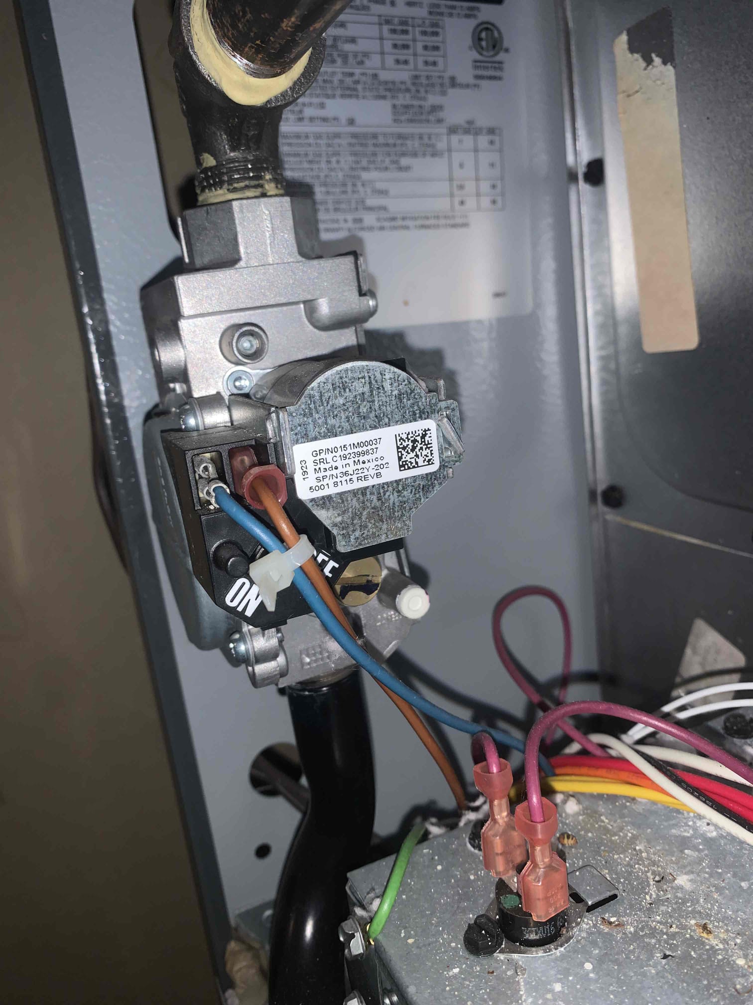 Arrived on site for heating maintenance on 2019 Goodman furnace
1. Visually inspected condenser coil for debris/ dirty.
2. Inspected condenser fan motor.
3. Inspected condenser fan blades.
4. Inspected/ cleaned wiring connections.
5. Tested compressor/ condenser fan motor capacitor.
6. Checked compressor amp draw.
7. Checked condenser fan motor amp draw.
8. Inspected / replaced return filter.
9. Inspected return plenum for debris/ dirty.
10. Inspected evaporator coil.
11. Inspected blower motor/ blower wheel.
12. Checked blower amp draw.
13. Measured temperature differential from supply to return. 20 degrees measured.
14. Inspected drain lines and treated to prevent blockages 
15. Tested pressure switch, igniter and flame sensors 
16. Tested inducer motor and safety switches
Found water around inducer motor indicating that there is water getting into the flue pipe. This could cause malfunctions and failure of furnace components. I thoroughly tested functionality and safety of furnace  Arrived on site for heating maintenance on 2019 Goodman furnace
1. Visually inspected condenser coil for debris/ dirty.
2. Inspected condenser fan motor.
3. Inspected condenser fan blades.
4. Inspected/ cleaned wiring connections.
5. Tested compressor/ condenser fan motor capacitor.
6. Checked compressor amp draw.
7. Checked condenser fan motor amp draw.
8. Inspected / replaced return filter.
9. Inspected return plenum for debris/ dirty.
10. Inspected evaporator coil.
11. Inspected blower motor/ blower wheel.
12. Checked blower amp draw.
13. Measured temperature differential from supply to return. 20 degrees measured.
14. Inspected drain lines and treated to prevent blockages 
15. Tested pressure switch, igniter and flame sensors 
16. Tested inducer motor and safety switches
Found water around inducer motor indicating that there is water getting into the flue pipe. This could cause malfunctions and failure of furnace components. I thoroughly tested functionality and safety of furnace