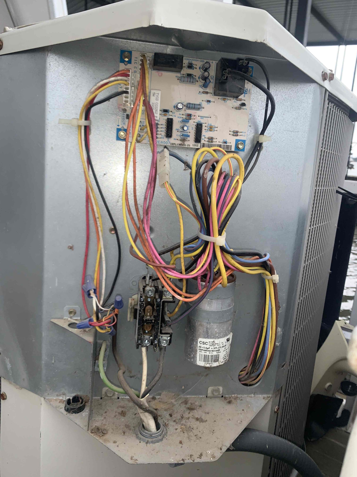 2T 2013 carrier Heatpump
1. Visually inspected condenser coil for debris/ dirty.
2. Inspected condenser fan motor.
3. Inspected condenser fan blades.
4. Inspected/ cleaned wiring connections.
5. Tested compressor/ condenser fan motor capacitor.
6. Checked compressor amp draw.
7. Checked condenser fan motor amp draw.
8. Inspected / replaced return filter.
9. Inspected return plenum for debris/ dirty.
10. Inspected evaporator coil.
11. Inspected blower motor/ blower wheel.
12. Checked blower amp draw.
13. Measured temperature differential from supply to return. 20 degrees measured.
14. Inspected drain lines 
15. Rinsed condenser unit to promote heat exchange
16. Inspected and measured amps on heat kit

Found low amp draw on heat kit this leads me to believe this heat kit is very worn out likely due to humidity from the lake. Provided estimates for heat kit replacement. Outdoor fan motor is in rough shape. Bearings are not freely spinning, however amp draw is within range. Also noticed un