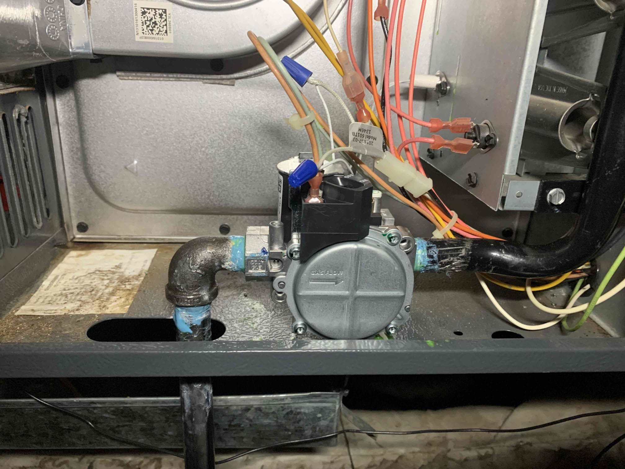 Preformed gas valve change out. Presented client with before and after pictures of work done. 
Preformed single system maintenance on a gas furnace 2013. I tested all safeties and electrical components. Client did not have filter at the time of inspection. Tested blower motor amps as well as inducer motor amps. Both tested within manufacturer specifications. Outside unit is a Payne 2021. Unit was back to heating upon departure. Preformed gas valve change out. Presented client with before and after pictures of work done. 
Preformed single system maintenance on a gas furnace 2013. I tested all safeties and electrical components. Client did not have filter at the time of inspection. Tested blower motor amps as well as inducer motor amps. Both tested within manufacturer specifications. Outside unit is a Payne 2021. Unit was back to heating upon departure.