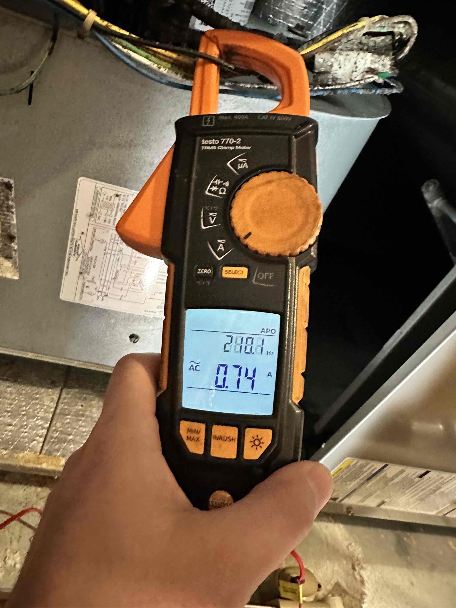 I performed a single heating maintenance on a 2018 heat pump system.
I checked amps, capacitor, filter, drains, electrical, cleanliness, and rinsed the outdoor unit. During my thorough evaluation, I notice the system has growth on the blower wheel, he evaporator coil has build up in the fins, the ducts has a noticeable amount of dust present, and the outdoor unit is not safe form lightning strikes/power surges, duct to the office area is a 4”. I presented options to address the issues that were noticed. Customer would like time to discuss with significant other. I emailed all options and included an additional one that gave the biggest discount possible.   I performed a single heating maintenance on a 2018 heat pump system.
I checked amps, capacitor, filter, drains, electrical, cleanliness, and rinsed the outdoor unit. During my thorough evaluation, I notice the system has growth on the blower wheel, he evaporator coil has build up in the fins, the ducts has a noticeable amount of dust present, and the outdoor unit is not safe form lightning strikes/power surges, duct to the office area is a 4”. I presented options to address the issues that were noticed. Customer would like time to discuss with significant other. I emailed all options and included an additional one that gave the biggest discount possible.