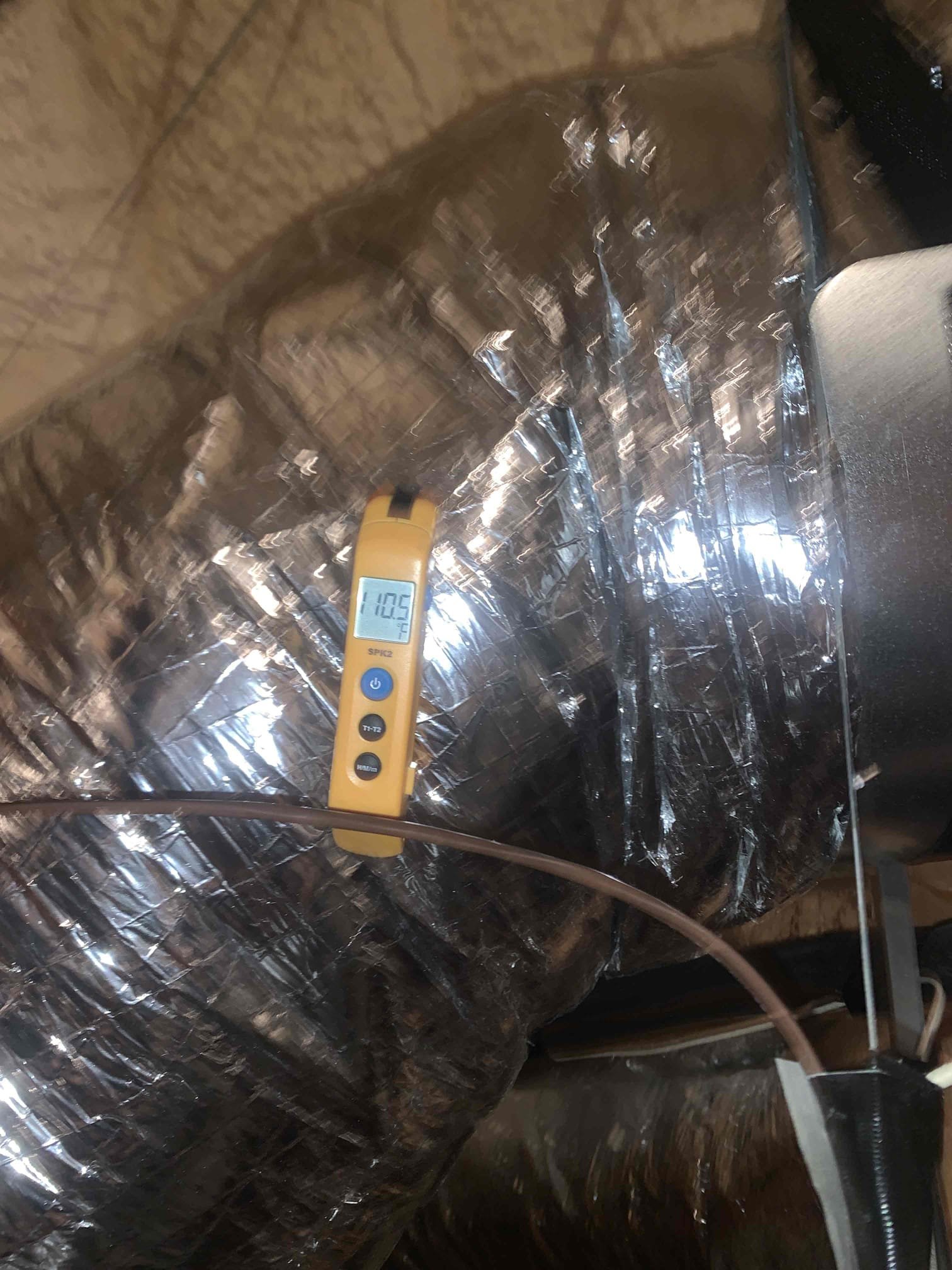 Arrived on site for heating maintenance, homeowner stated all was well with regards to normal system operation. He did state that the air balance was better after having Jacob make adjustments. I did make a minor adjustment to a damper on the far side of the house. Inspected electrical connections and verified good amp draw on outdoor unit. I noticed the coils did have a bit of dirt on them and went ahead and rinsed the coils with today’s visit to promote heat exchange. Inspected disconnect and found no issues. I also tested the heat pump in normal operation. And found no issues with the heating cycle. I did find an error on the thermostat for a discharge air temp sensor. Upon inspection I found that it was installed backward and I went ahead and flipped it to the correct orientation and the error went away. I inspected and heat strips and found them all to be working as intended. Inspected duct work and found no air leaks or other concerns.  Arrived on site for heating maintenance, homeowner stated all was well with regards to normal system operation. He did state that the air balance was better after having Jacob make adjustments. I did make a minor adjustment to a damper on the far side of the house. Inspected electrical connections and verified good amp draw on outdoor unit. I noticed the coils did have a bit of dirt on them and went ahead and rinsed the coils with today’s visit to promote heat exchange. Inspected disconnect and found no issues. I also tested the heat pump in normal operation. And found no issues with the heating cycle. I did find an error on the thermostat for a discharge air temp sensor. Upon inspection I found that it was installed backward and I went ahead and flipped it to the correct orientation and the error went away. I inspected and heat strips and found them all to be working as intended. Inspected duct work and found no air leaks or other concerns.