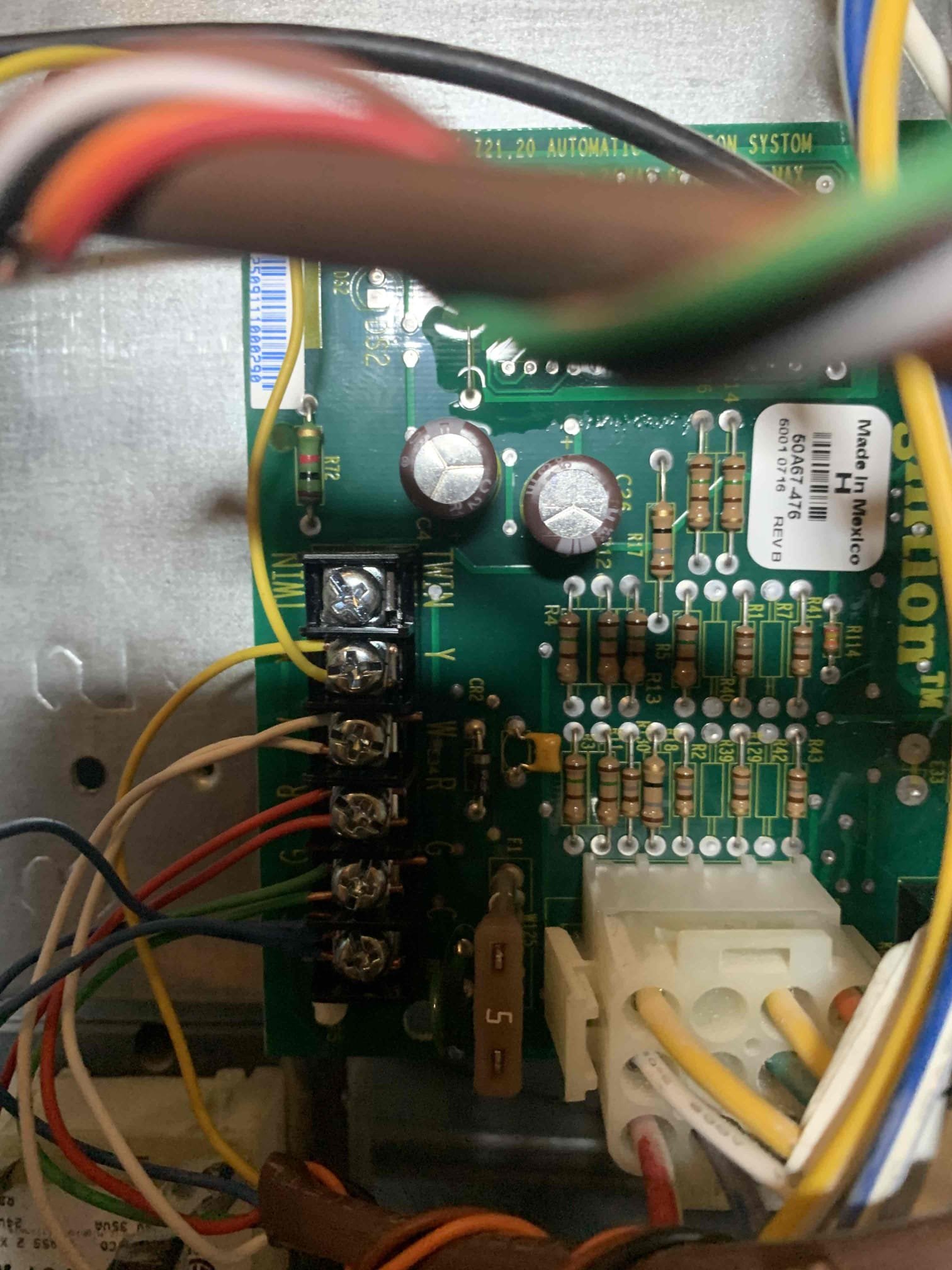 Upon arrival spoke with Brennan (GC) at cowboy construction. Brennan stated that he had the damper motor zone board replaced. After this replacement the homeowner stated that there was no heat being provided to the home. I began by going up into the attic where I found that the blower motor was constantly running even with the thermostats off. Which is indicating a high voltage short. I opened the blower compartment and tested for a short on the control board. As it was flashing indicating bad ground/reversed polarity. I found the short to be on the heat side of the control board. I presented findings to Brennan and homeowner. They went with replacement of the furnace control board. Unit was heating upon departure.