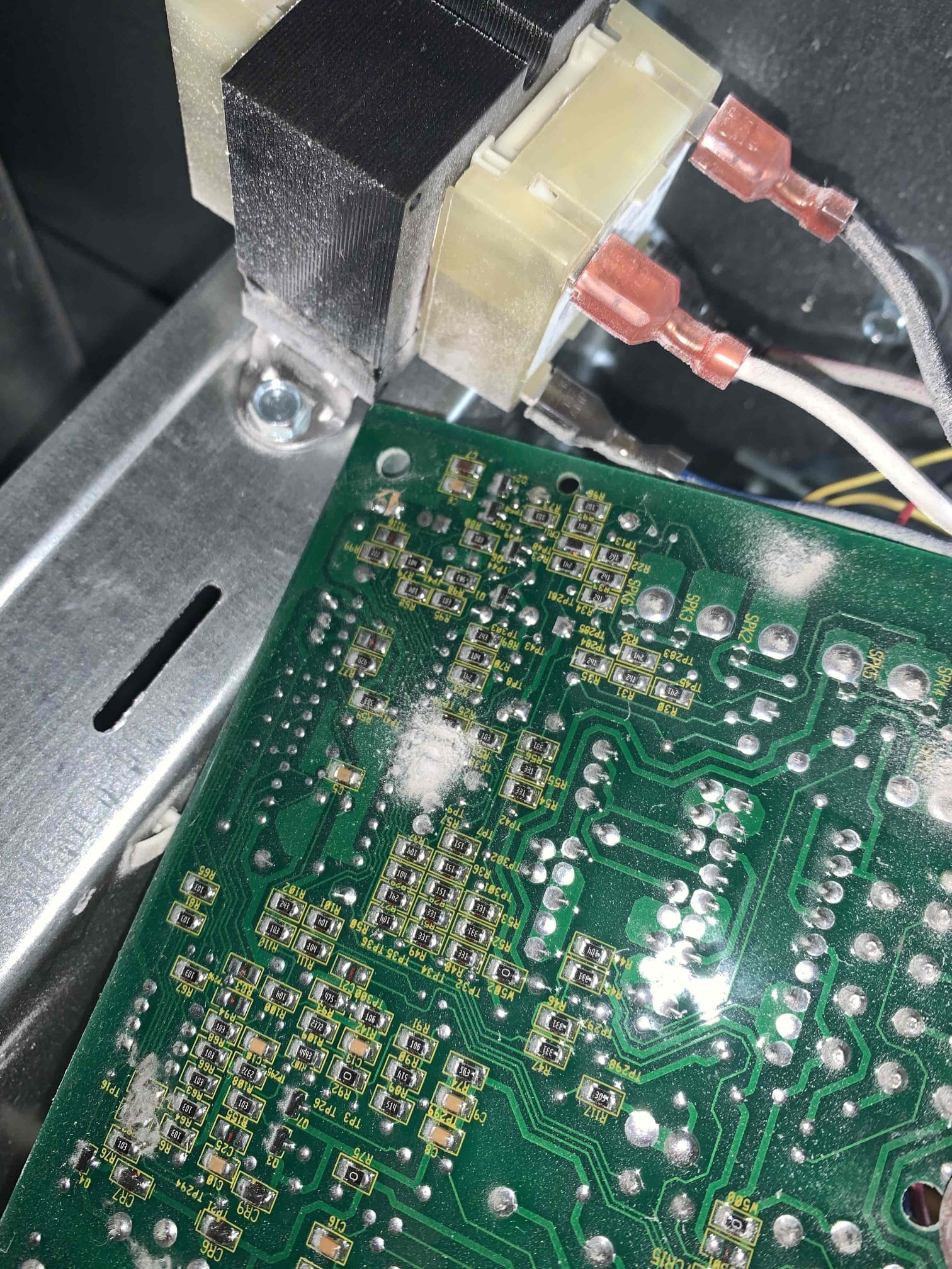 Upon arrival spoke with Brennan (GC) at cowboy construction. Brennan stated that he had the damper motor zone board replaced. After this replacement the homeowner stated that there was no heat being provided to the home. I began by going up into the attic where I found that the blower motor was constantly running even with the thermostats off. Which is indicating a high voltage short. I opened the blower compartment and tested for a short on the control board. As it was flashing indicating bad ground/reversed polarity. I found the short to be on the heat side of the control board. I presented findings to Brennan and homeowner. They went with replacement of the furnace control board. Unit was heating upon departure.