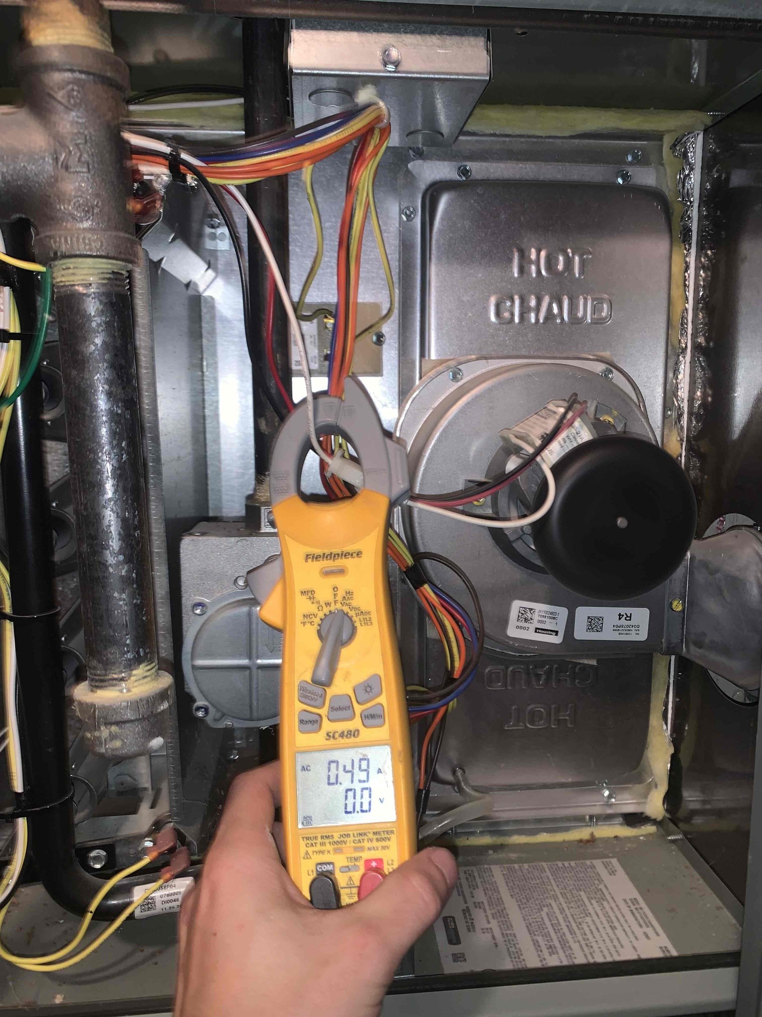 Arrived on site for no heat in vacant home. 2022 Trane furnace and condenser. Immediately noticed the thermostat was not completely seated onto the thermostat plate. This could cause a bad connections and prevent  heat from turning on. I tested the thermostat before fixing it not firmly to the thermostat plate and the heat would not turn on. I then fully secured th thermostat to thermostat plate and tested heating again. Furnace completed heating cycle without issue. Upon opening up the furnace I found the insulation around the blower cabinet had come loose and was obstructing airflow over half of the blower housing. This is a major safety concern as he will not be able to dissipate from the furnace and could cause a fire or potential part failures. Before testing the furnace any further this issue will need to be addressed. I then spoke with Mr. Sharp about my findings. He advised me to go ahead and get both of the issues taken care of. I began repairs by remounting the thermostat to 