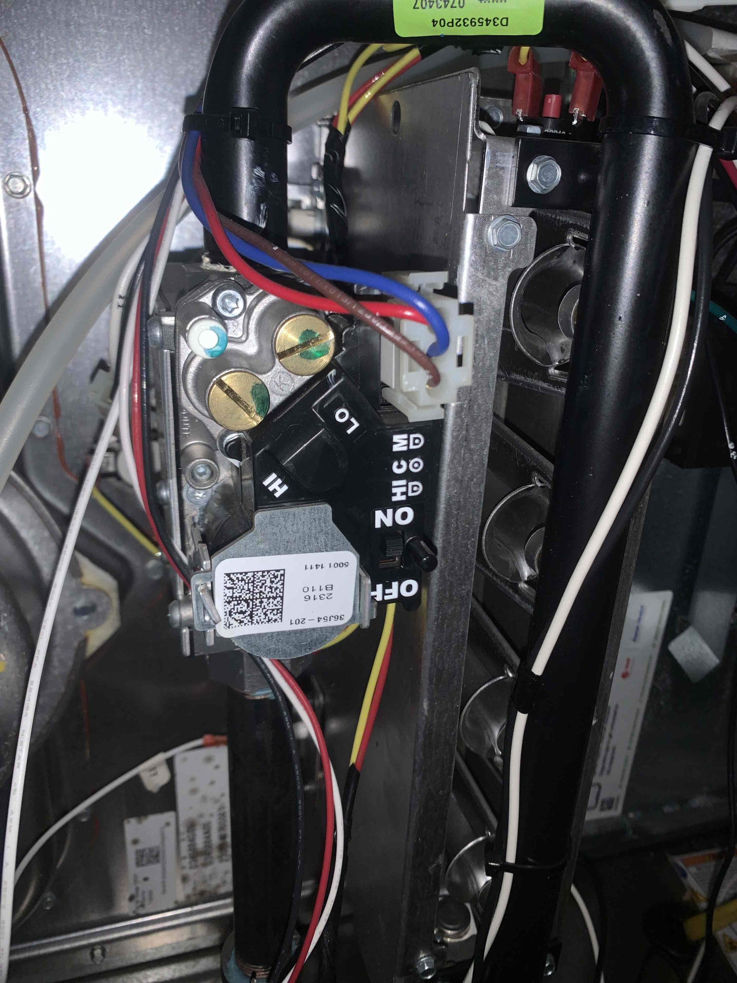 Arrived on site for heating maintenance on 2023 Trane furnace 4T. Homeowner stated all was well with normal system operation to her knowledge. Proceeded with heating maintenance as scheduled. 
Heatpump- heating
1. Visually inspected condenser coil for debris/ dirty.
2. Inspected condenser fan motor.
3. Inspected condenser fan blades.
4. Inspected/ cleaned wiring connections.
5. Tested for gas leaks
6. Tested functionality and cleaned flame sensor
7. Tested functionality and cleaned pressure switches and ports
8. Inspected / replaced return filter.
9. Inspected return plenum for debris/ dirty.
10. Inspected evaporator coil.
11. Tested functionality and visually inspected surface igniter
12. Checked blower amp draw.
13. Measured temperature differential from supply to return. 20 degrees measured.
15. Rinsed condenser unit to promote heat exchange
All was well with normal system operation, however I did notice some evidence of condensation on the unit and found the minimum cfm per ton at 