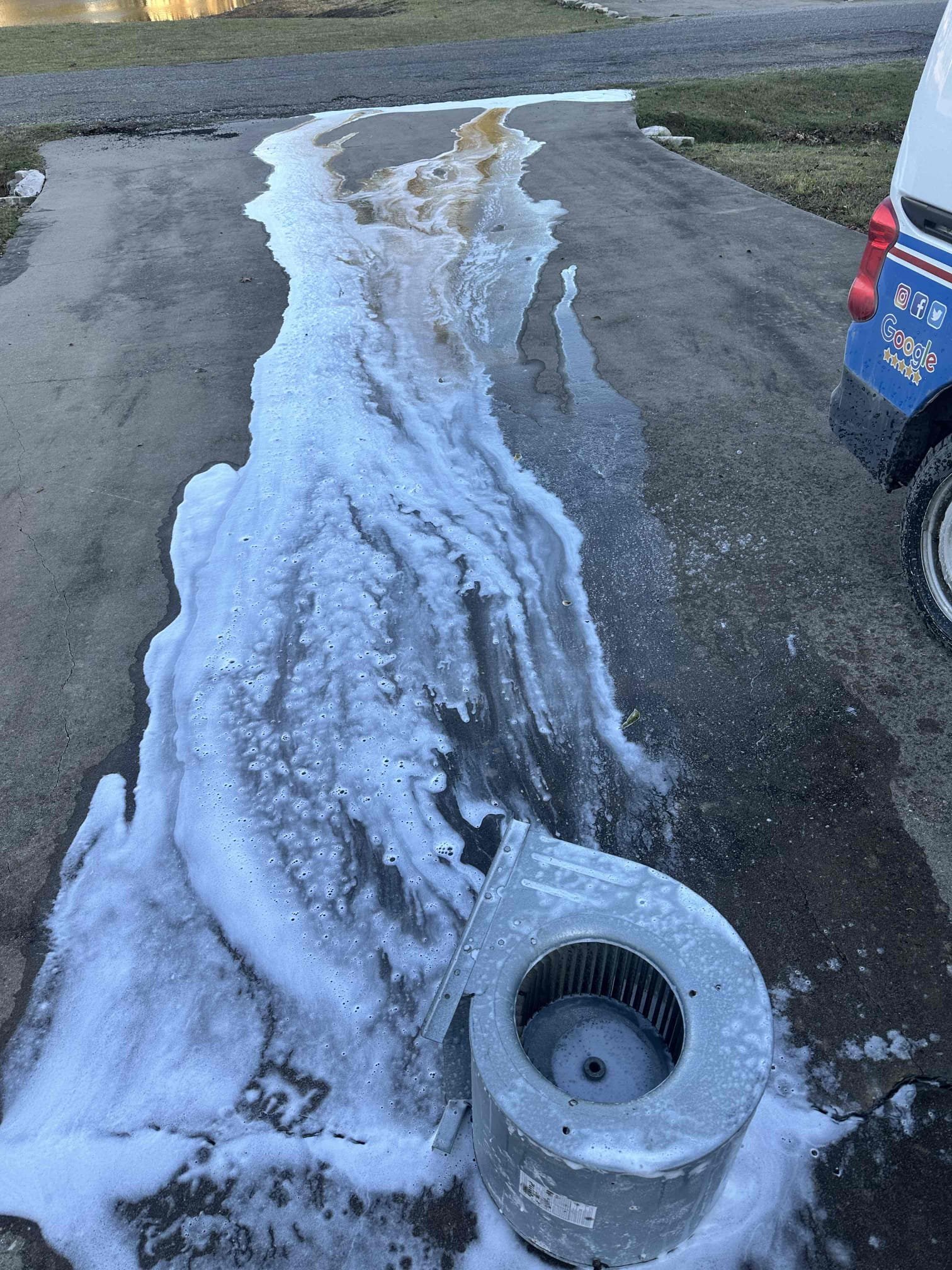 I installed a factory condenser fan motor and performed a blower wheel cleaning. I cleaned the blower wheel to the best of my ability. These is heavy surface rust present. I tested the system when the work was finished to ensure it was performing properly. System is cooling upon departure.